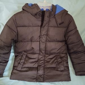 Faded glory L 10-12 black & blue puffer jacket